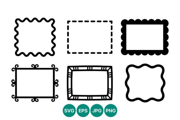 Black Decorative Vector Frames Set
