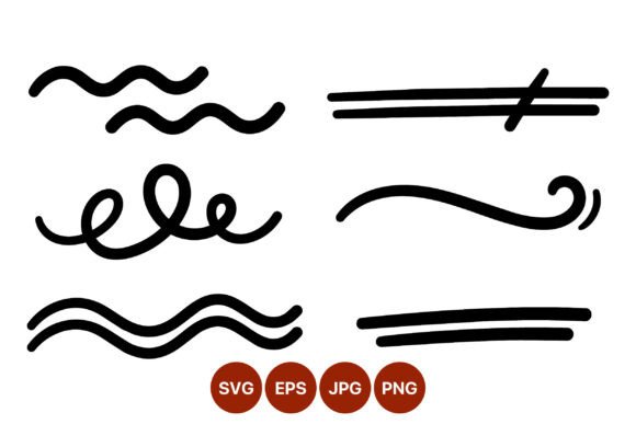 Decorative Black Line Swirls Vector