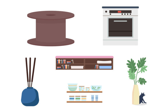 Decorative Furniture Vector Item Bundle Graphics