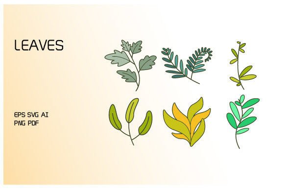 Decorative Leaves and Branch Set: Editorial Graphics & Illustrations