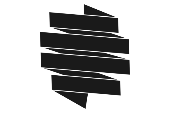 Decorative Sign Template. Black Ribbon B: Graphics & Illustrations