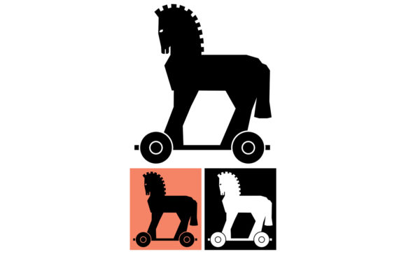 Decorative Trojan Horse Graphics for Local Business Branding