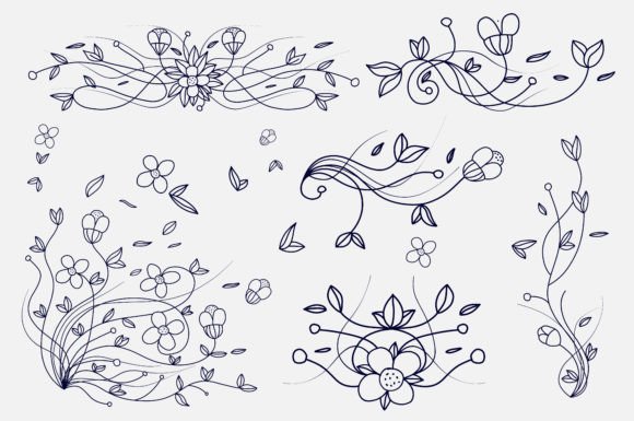 Flower Decorative Elements Graphics
