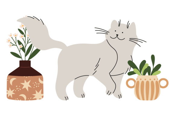 Home Garden Cat Graphics for Local Branding