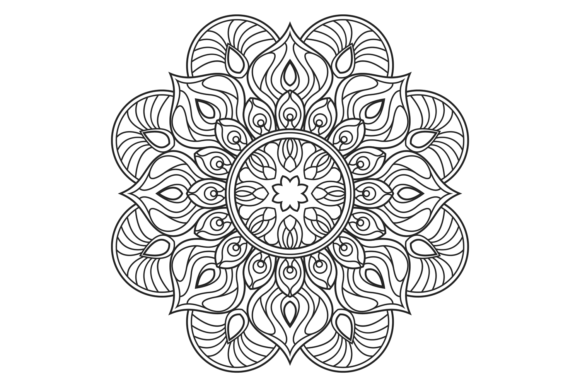 Mandala Line Drawing for Creative Design