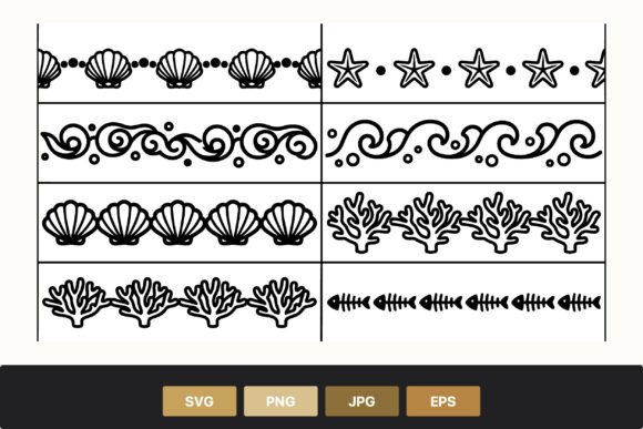 Sea Themed Decorative Borders for Graphic Design