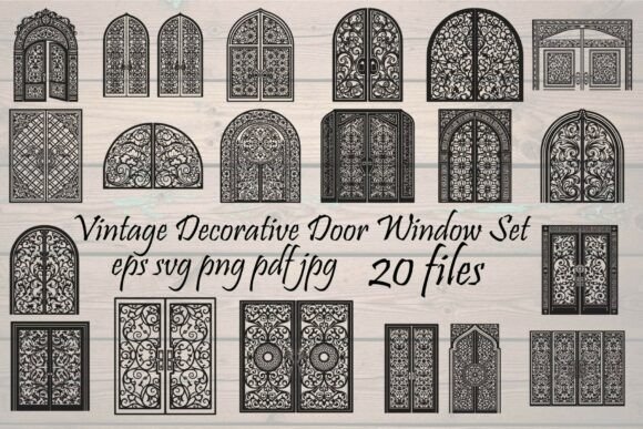 Vintage Decorative Door Window Graphics