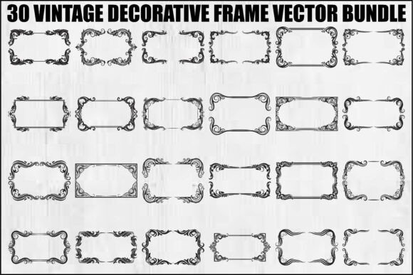 Vintage Decorative Frame Bundle Graphics