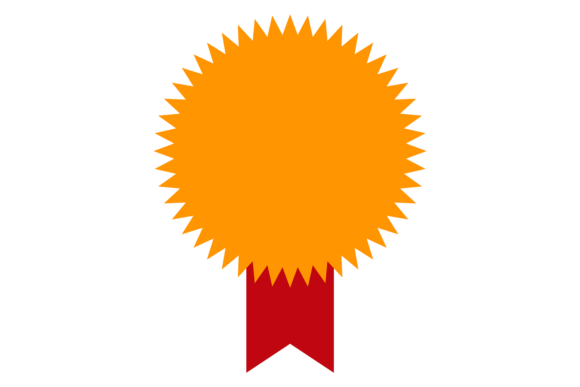 Yellow Badge Graphic for Branding and Marketing